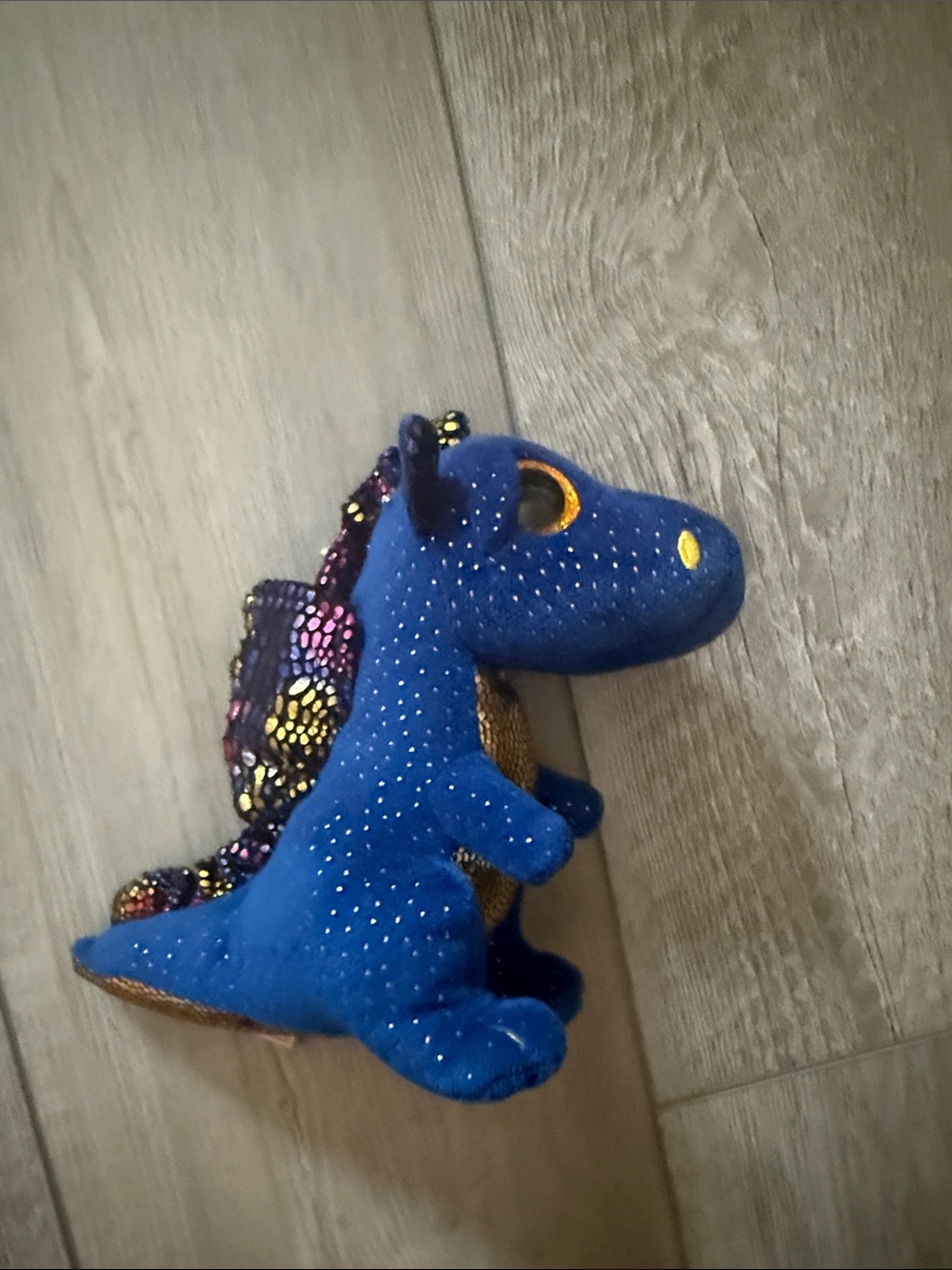 Plush Blue Dragon Stuffed Animal with Sparkle Scales